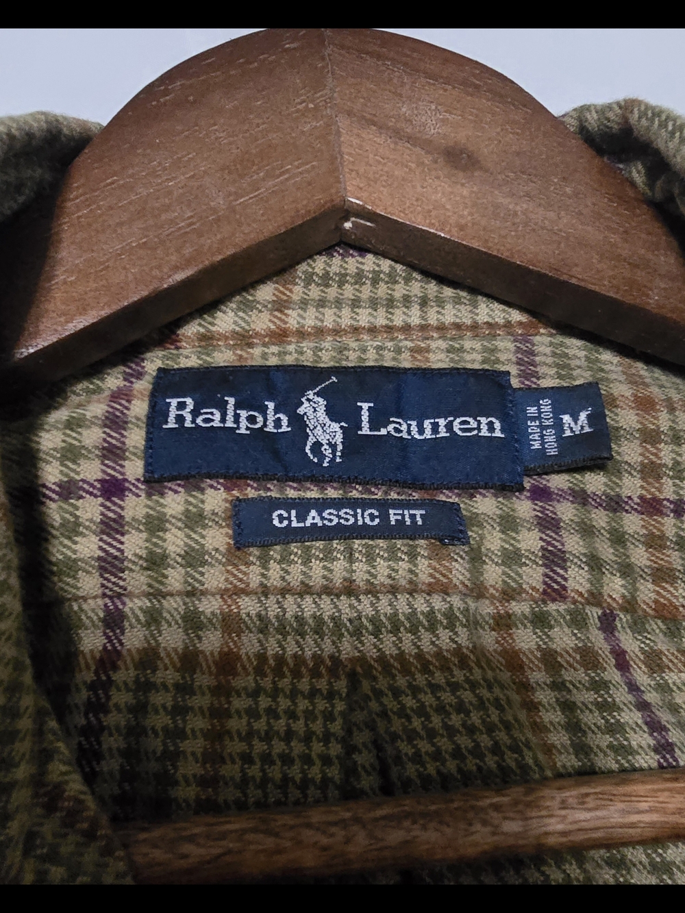 Ralph Lauren Classic Fit Plaid Shirt - Olive & Burgundy